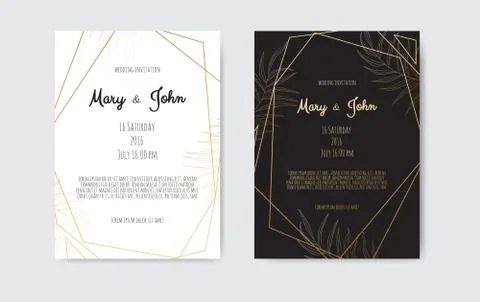 Vector invitation with gold floral elements. Luxury ornament template. greeting Stock Illustration