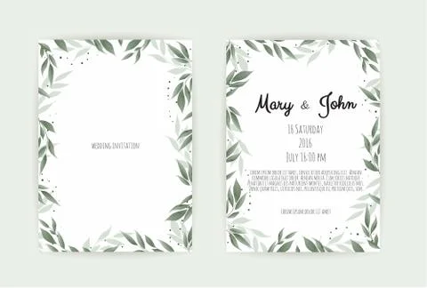 Vector invitation with handmade floral elements. Wedding invitation cards with Illustrazione stock