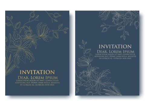 Vector invitation or wedding, cards with floral elements. Elegant floral abst 스톡 일러스트