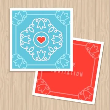 Vector invitation template in vintage style Stock Illustration