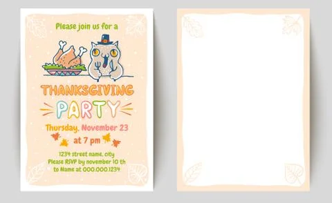Vector invitation for Thanksgiving Illustrazione stock