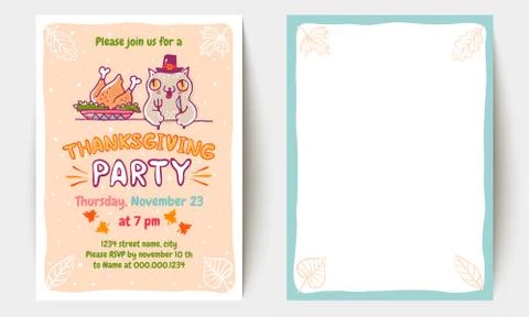 Vector invitation for Thanksgiving Stock Illustration