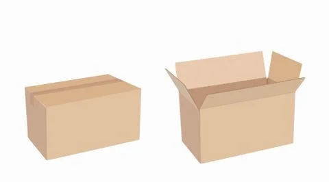 Vector Iolated Set of Carton Boxes Illustrazione stock