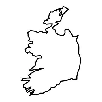 Vector ireland outline map on white background Stock Illustration