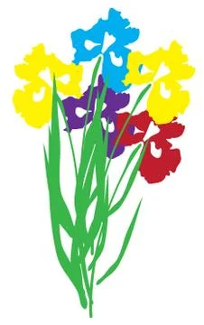 Vector Iris Flower Stock Illustration