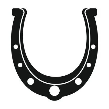 Vector iron horseshoe black simple icon isolated on white background Illustrazione stock