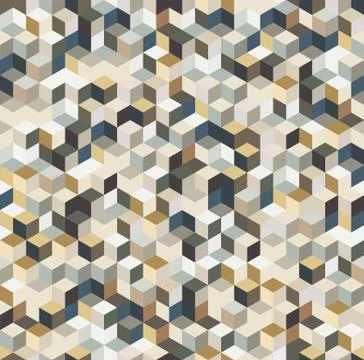 Vector irregular abstract geometric seamless pattern with hexagonal and diamond イラスト素材