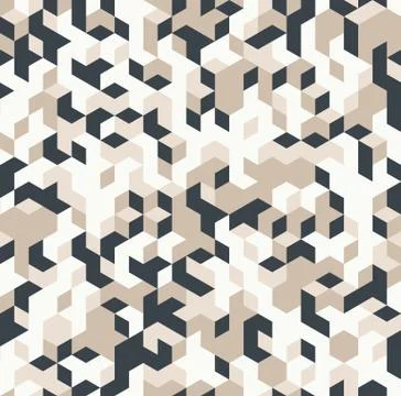 Vector irregular abstract geometric seamless pattern with hexagonal and diamond Stock Illustration