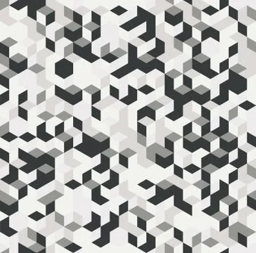 Vector irregular abstract geometric seamless pattern with hexagonal and diamond Stock Illustration