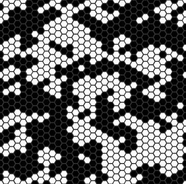 Vector irregular abstract geometric seamless pattern with hexagonal shapes Stock Illustration