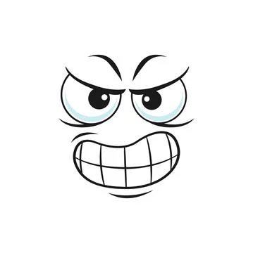 Vector irritated wicked angry smiley in bad mood Stock Illustration
