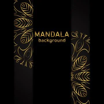 Vector Islamic background. Golden mandala patterns. Banner with place for tex Stock Illustration