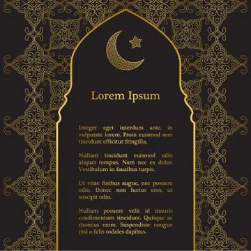 Vector islamic ethnic invitation design or background Stock Illustration