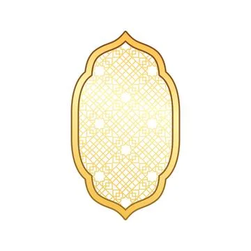 Vector Islamic style frame with ornate golden ornament. Stock Illustration