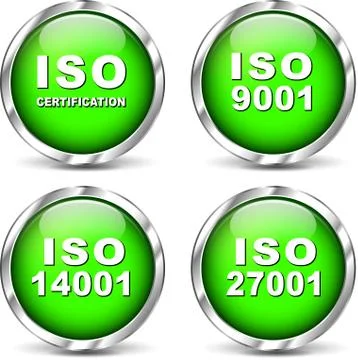 Vector iso certification icons Stock Illustration