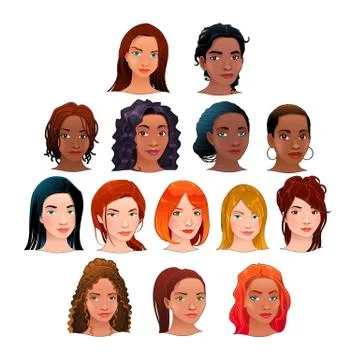 Vector isolated avatars. Stock Illustration