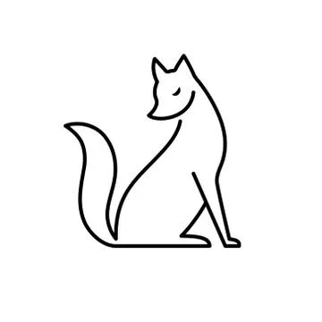 Vector isolated black and white fox icon. Creative logo concept Stock Illustration