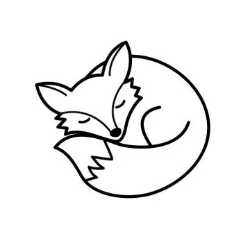Vector isolated black and white fox icon. Creative logo concept Stock Illustration