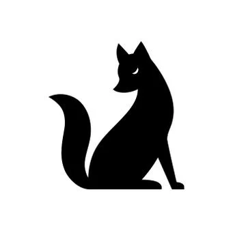 Vector isolated black and white fox icon. Creative logo concept Stock Illustration