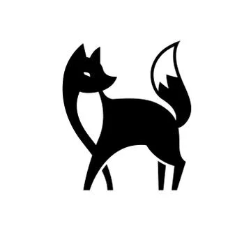 Vector isolated black and white fox icon. Creative logo concept Stock Illustration