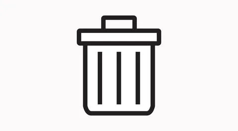 Vector Isolated Black and White Garbage Can Icon Illustrazione stock