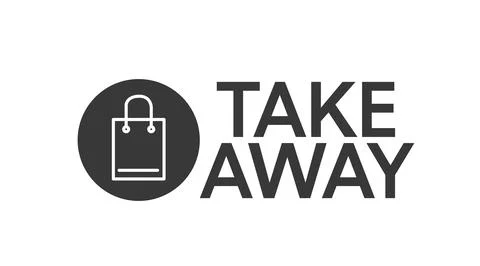 Vector Isolated Black and White Take Away Bag Icon Illustrazione stock