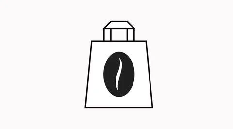 Vector Isolated Black and White Take Away Coffee Bag Stock Illustration