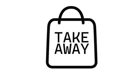 Vector Isolated Black and White Take Away Bag Icon Illustrazione stock
