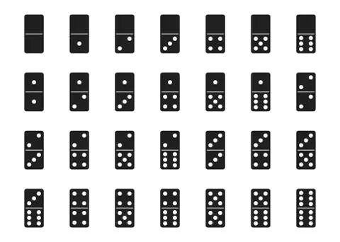 Vector isolated black domino set Stock Illustration