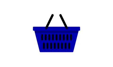 Vector of isolated blue and black empty shopping or grocery basket Stock Illustration