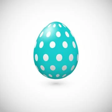 Vector isolated blue Easter egg icon with pattern. Stock Illustration
