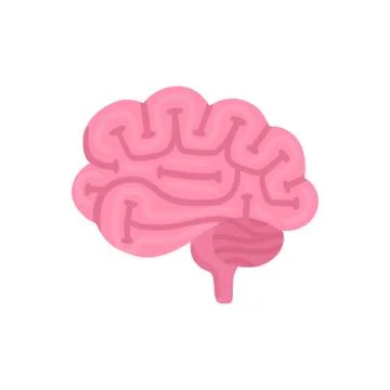 Vector isolated brain. Illustration for label of medicine, advertisement post Stock-Illustration