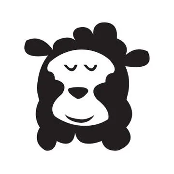 Vector. Isolated cartoon sheep head. Stock Illustration