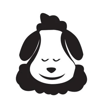 Vector. Isolated cartoon sheep head. Stock Illustration