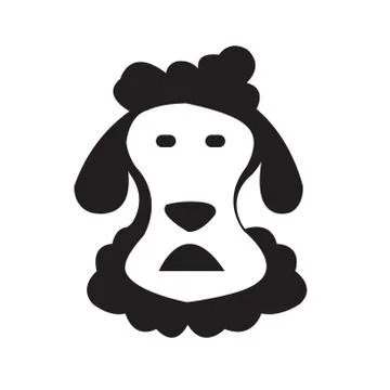Vector. Isolated cartoon sheep head. Stock Illustration