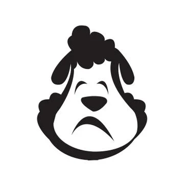 Vector. Isolated cartoon sheep head. Stock Illustration