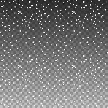 Vector isolated cartoon white snowflakes falling Stock Illustration