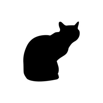 Vector isolated cat silhouette, logo, print, decorative sticker Stock Illustration