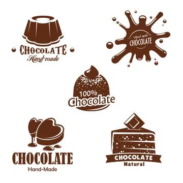 Vector isolated chocolate candy desserts splash Stock Illustration