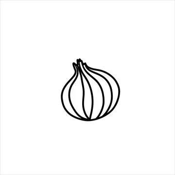 Vector isolated colorless black line onion Stock Illustration