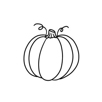 Vector isolated colorless black line pumpkin Stock Illustration