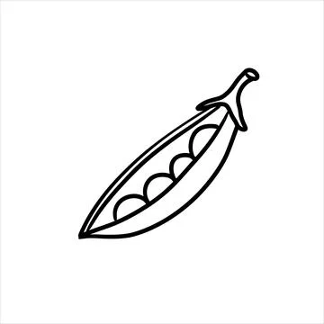 Vector isolated colorless black line peas Stock Illustration