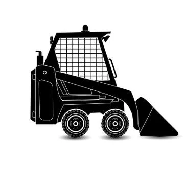 The vector isolated compact excavator Stock Illustration