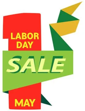 Vector isolated composition for discounts on the feast of labor May 1. Illustrazione stock