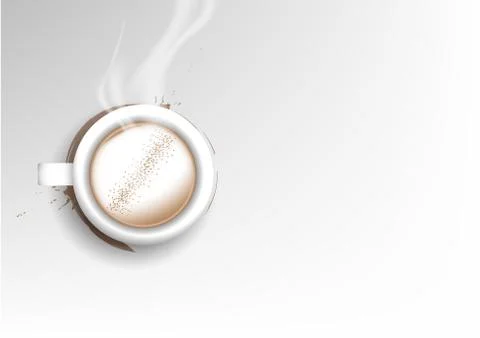 Vector isolated cup of coffee collection, latte cinnamon Stock Illustration