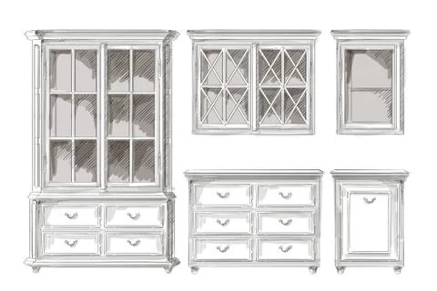 Vector isolated cupboards Illustrazione stock