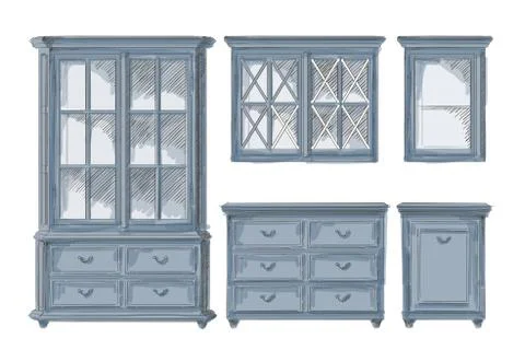 Vector isolated cupboards Illustrazione stock