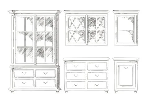 Vector isolated cupboards Illustrazione stock