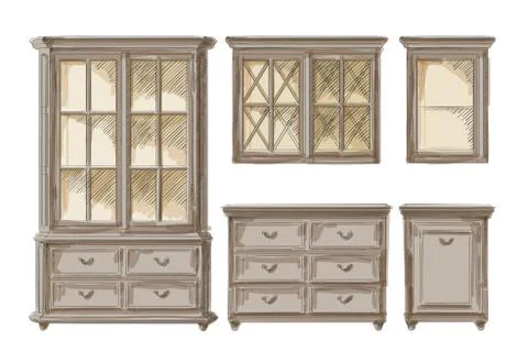 Vector isolated cupboards Illustrazione stock