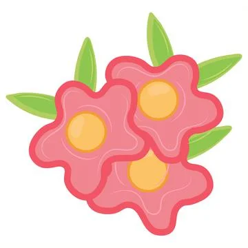 Vector isolated design of abstract decor elements in flat style. Wildflowers Illustrazione stock